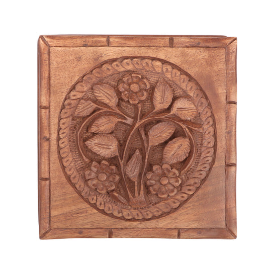 Handcrafted Kashmiri Walnut Wood Jewelry Box (5.3 x 3.5 x 3 Inches)