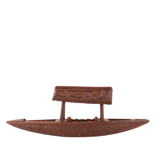 Handcrafted Walnut Wood Shikara (11 x 2 x 4.2 Inches)