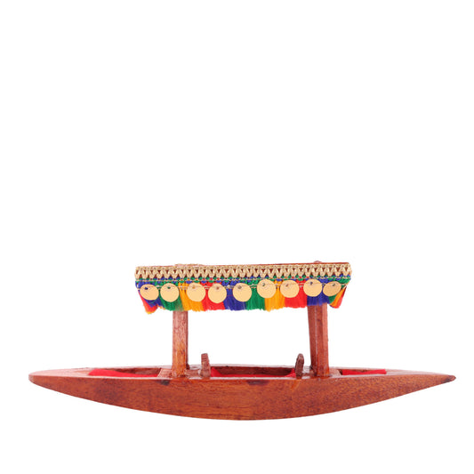 Handmade Walnut Wood Shikara (8 x 2 x 2.75 Inches)