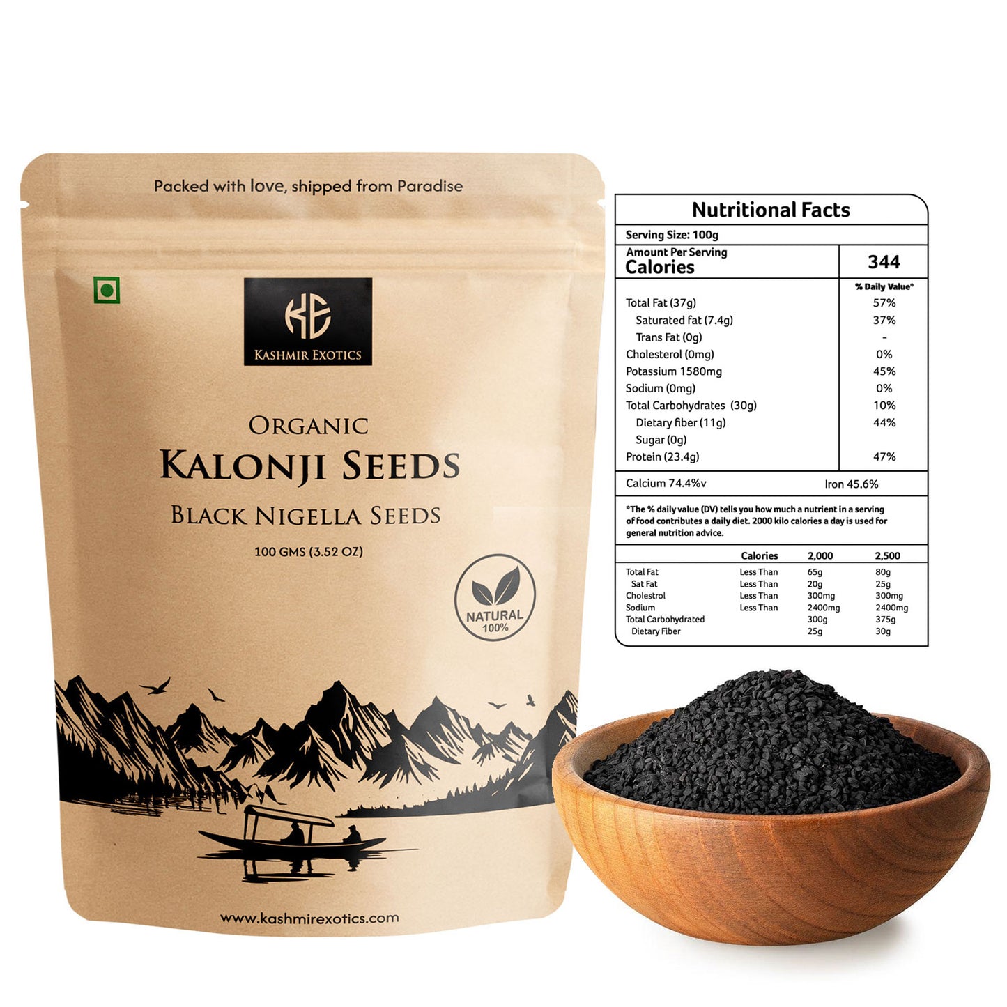 Organic Kalonji Seeds | Black Nigella Seeds 100gm