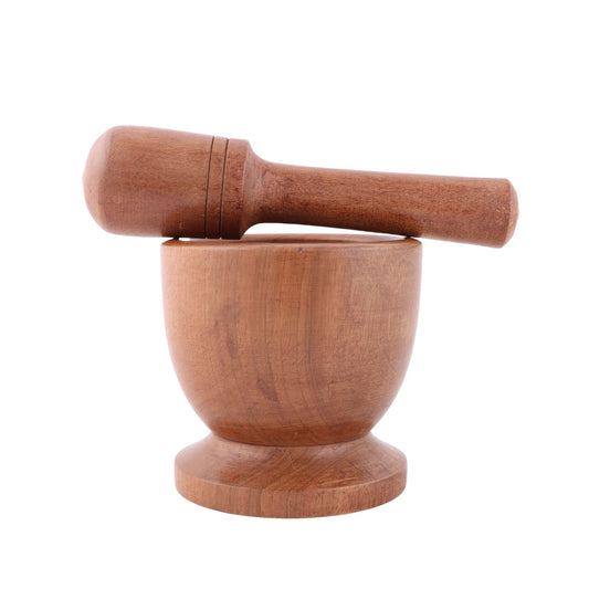 Handcrafted Walnut Wood Okhli Mortar(3.75 x 3.75 x 3.5 Inches)