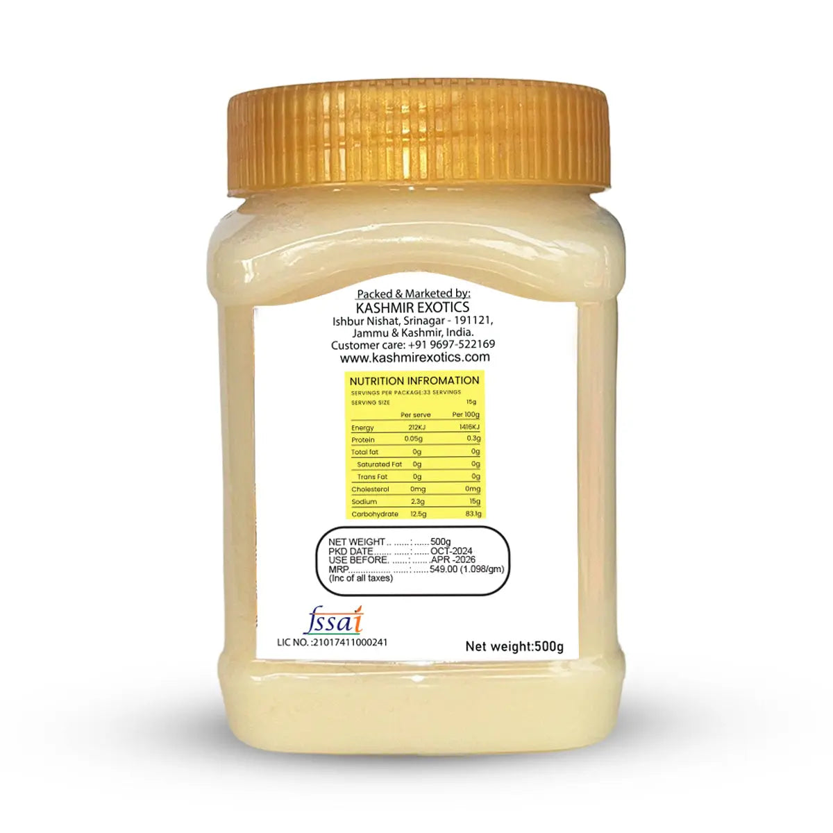 Pure Kashmiri White Acacia Honey 500 gm Kashmir Exotics