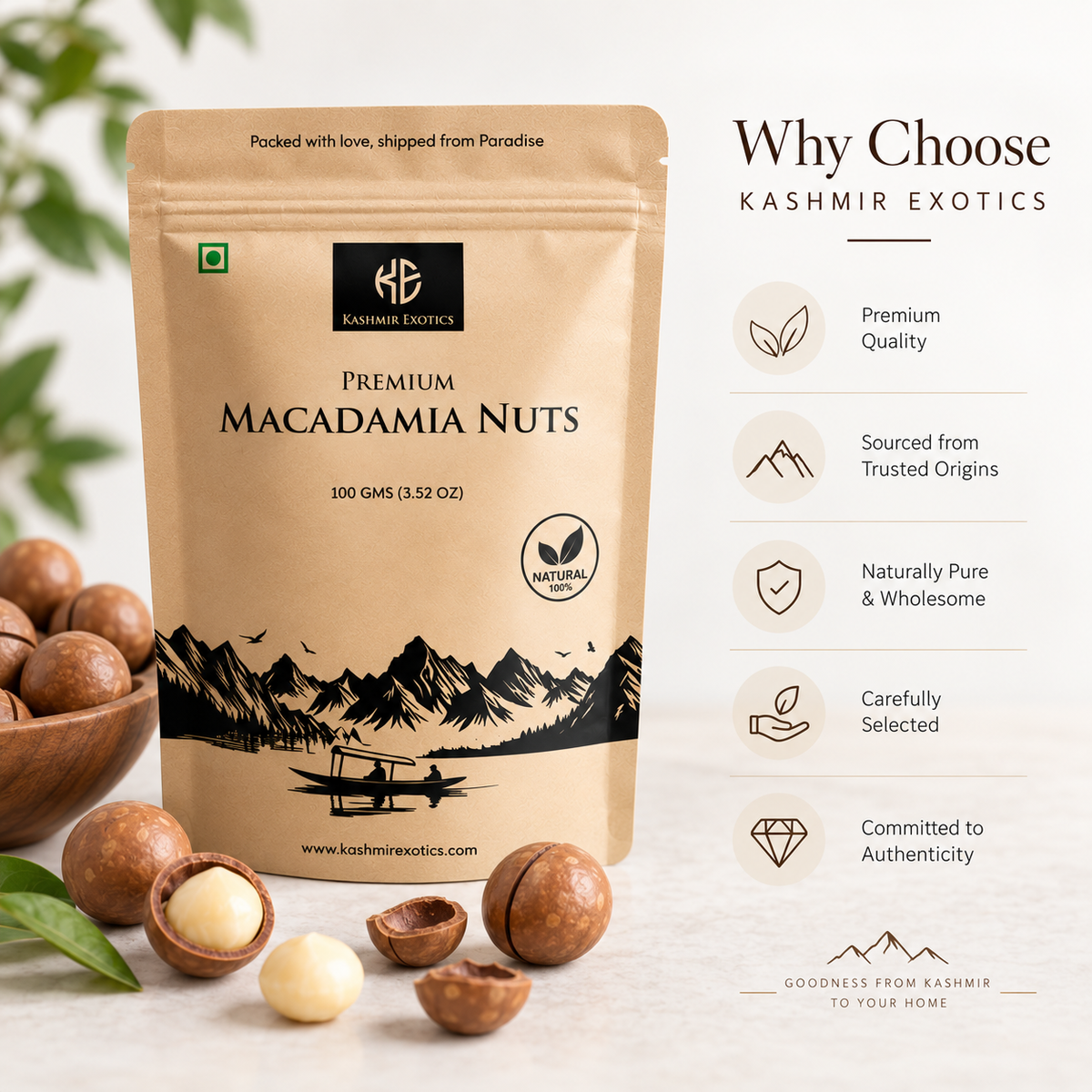 Premium Macadamia Nuts 100gm