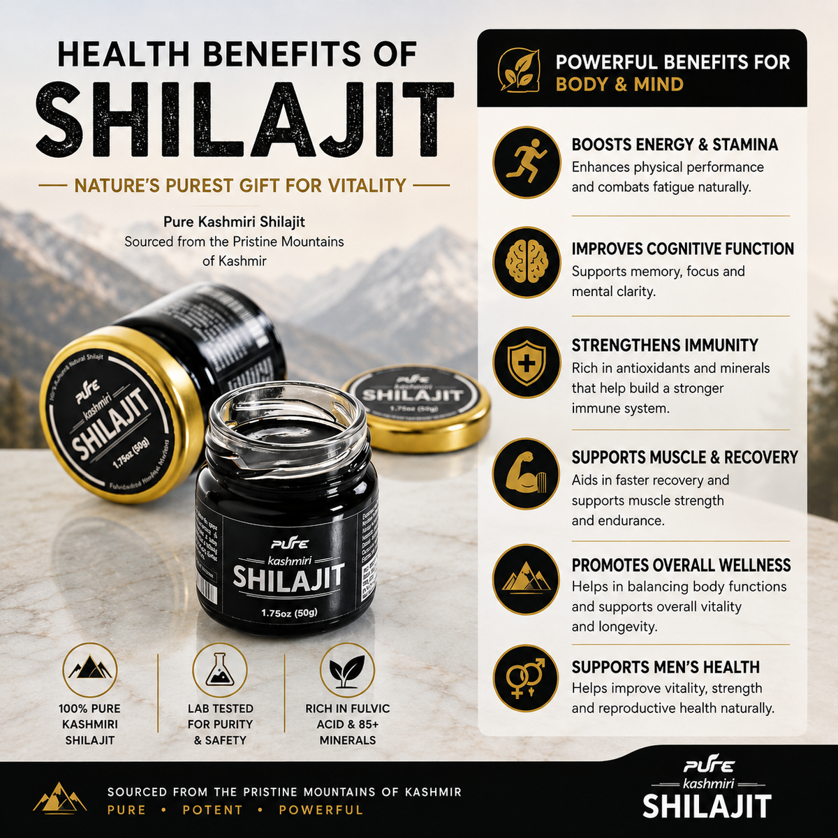 Pure Kashmiri Shilajit Semi Solid (50 g)
