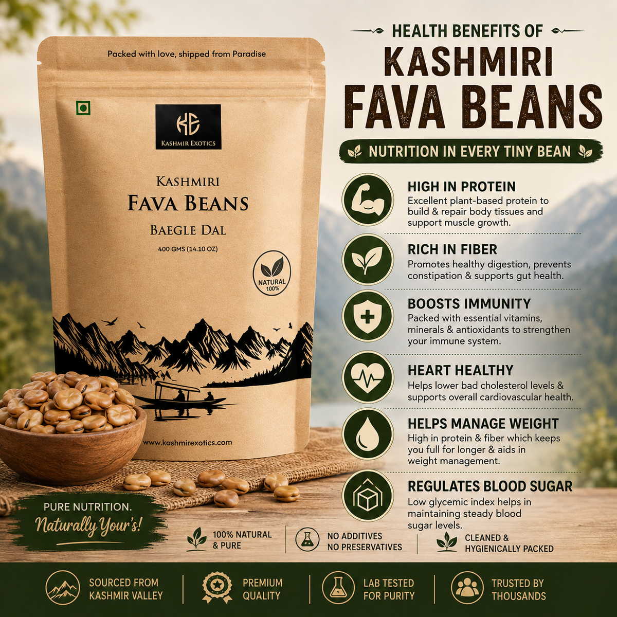 Kashmiri Fava Beans (Baegle Dal)