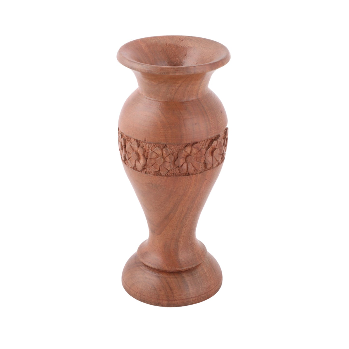 Handcrafted Kashmiri Walnut Wood Flower Vase (2.5 x 2.5 x 6 Inches)