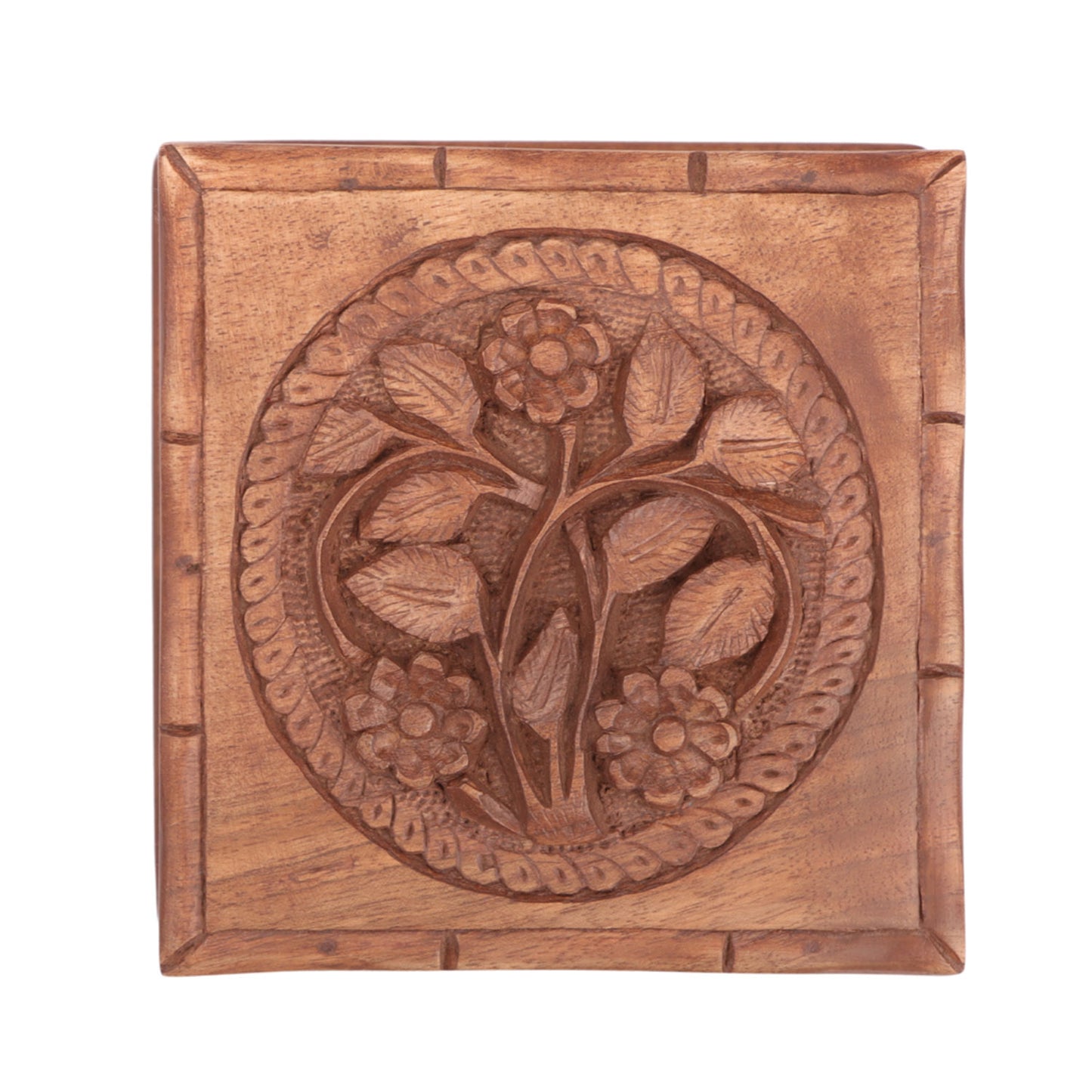 Handcrafted Kashmiri Walnut Wood Jewelry Box (5.3 x 3.5 x 3 Inches)