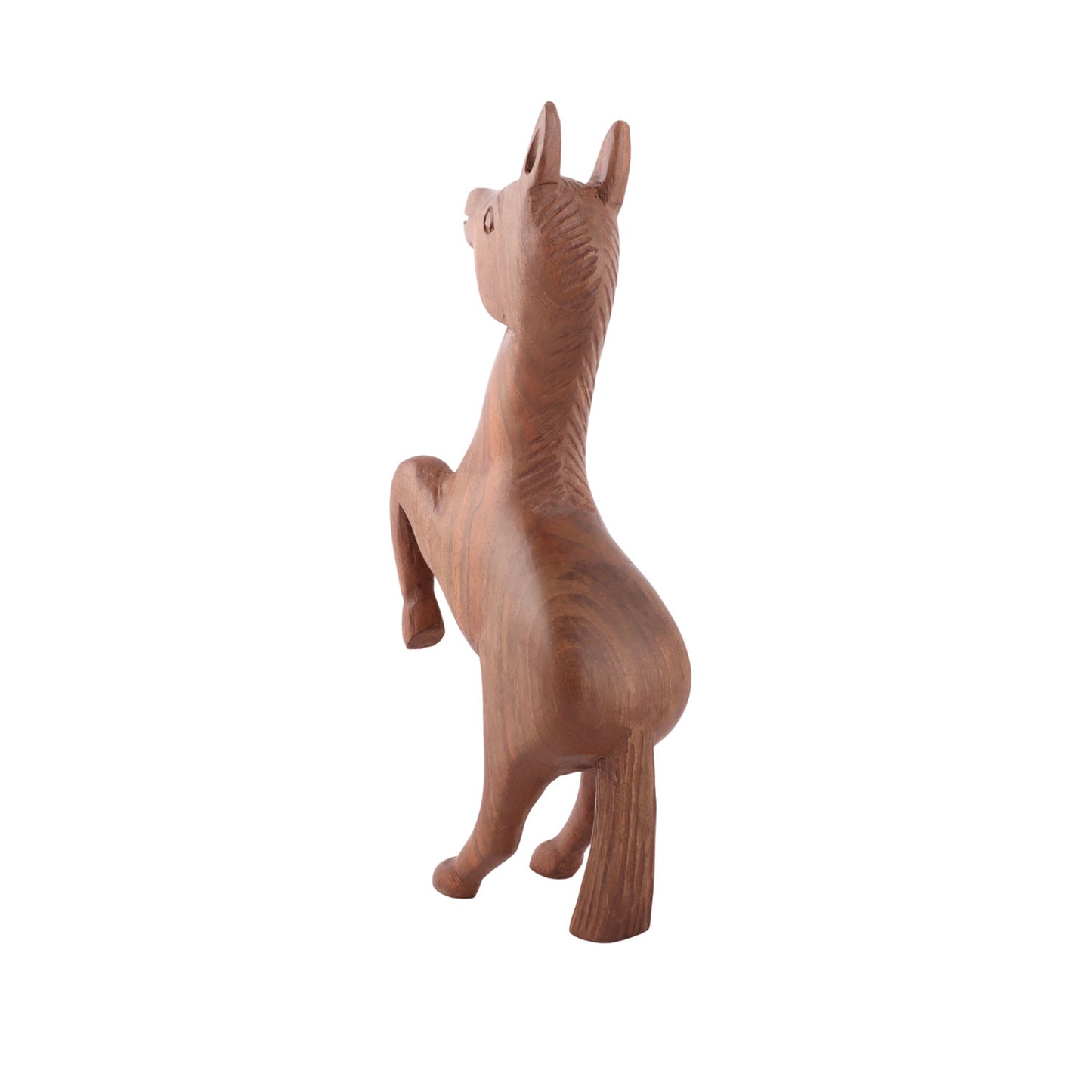 Handcrafted Kashmiri Walnut Wood Jumping Horse (5 x 2.5 x 10 Inches)