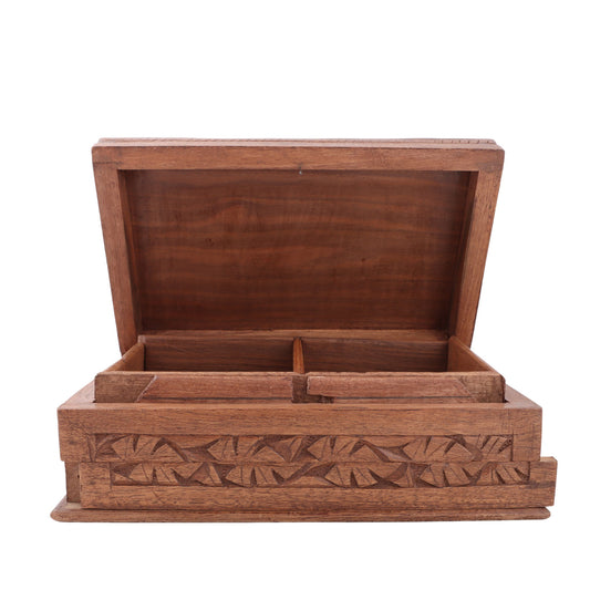 Handcrafted Kashmiri Wooden Jewelry & Gift Box (8 x 5.2 x 3 Inches)