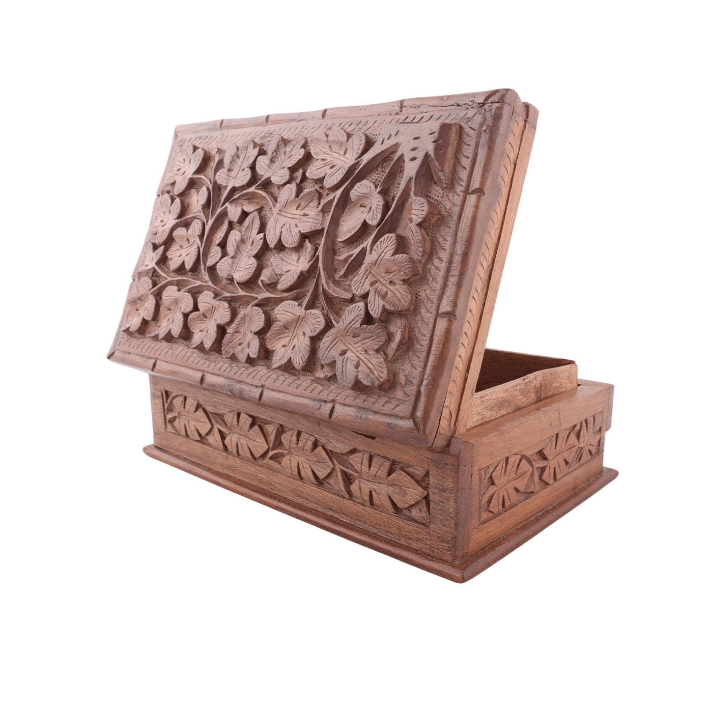 Handcrafted Kashmiri Wooden Jewelry & Gift Box (8 x 5.2 x 3 Inches)