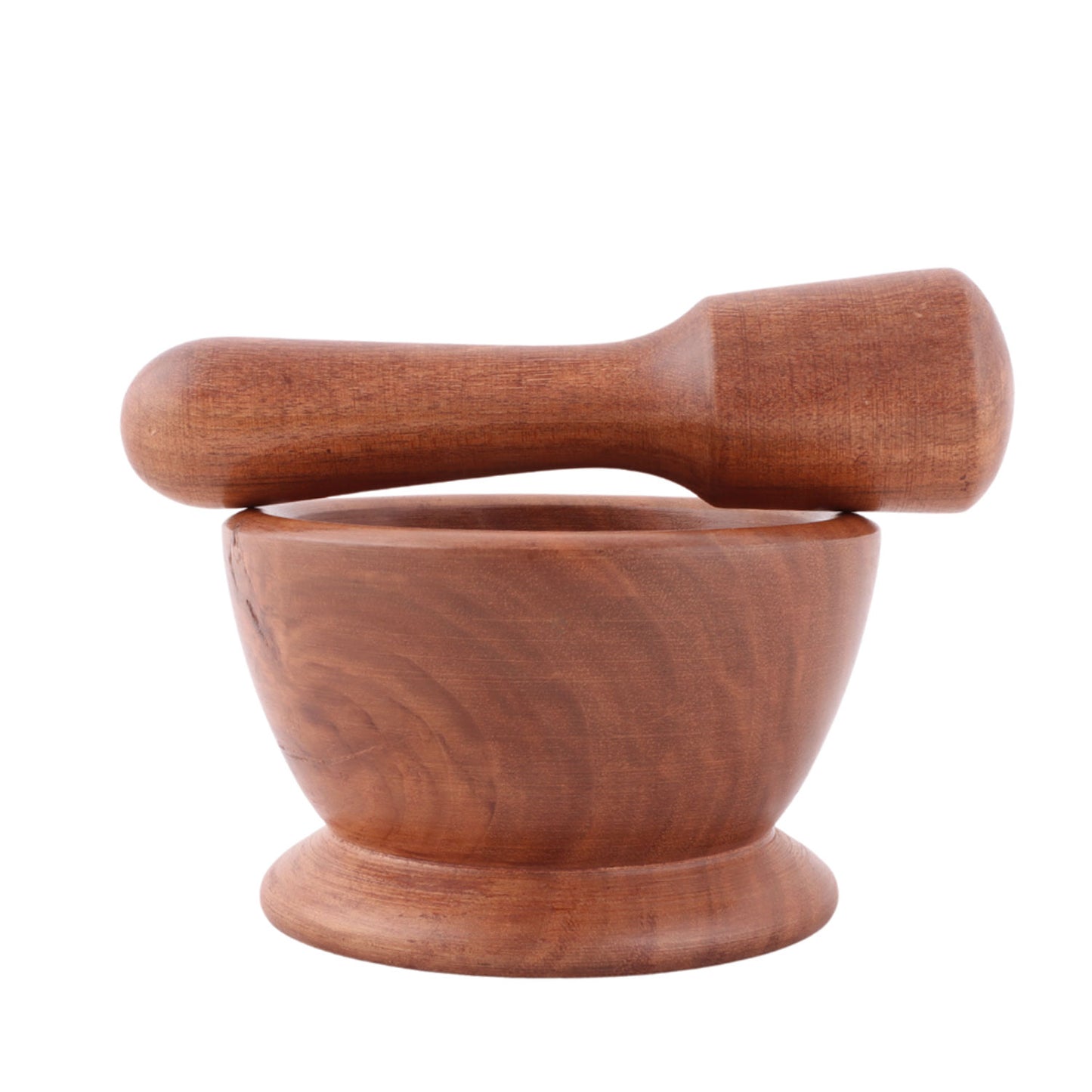 Handcrafted Walnut Wood Okhli Mortar Set Medium (4.5 x 4.5 x 3 Inches)