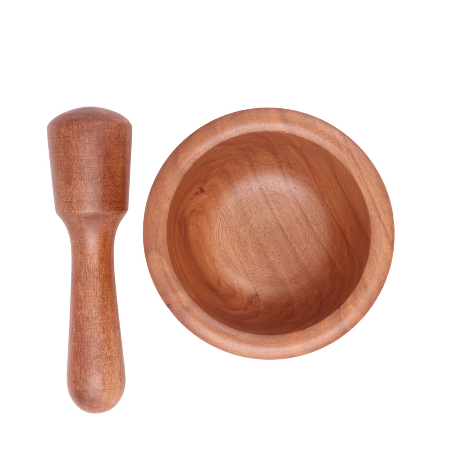 Handcrafted Walnut Wood Okhli Mortar Set Medium (4.5 x 4.5 x 3 Inches)