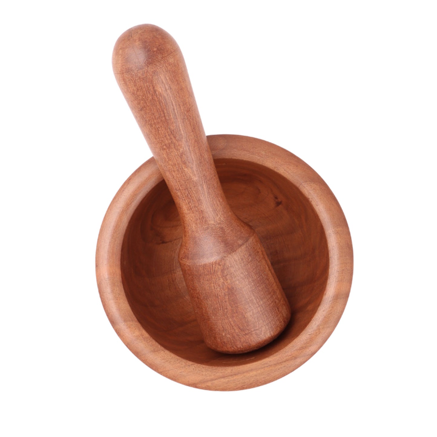 Handcrafted Walnut Wood Okhli Mortar Set Medium (4.5 x 4.5 x 3 Inches)