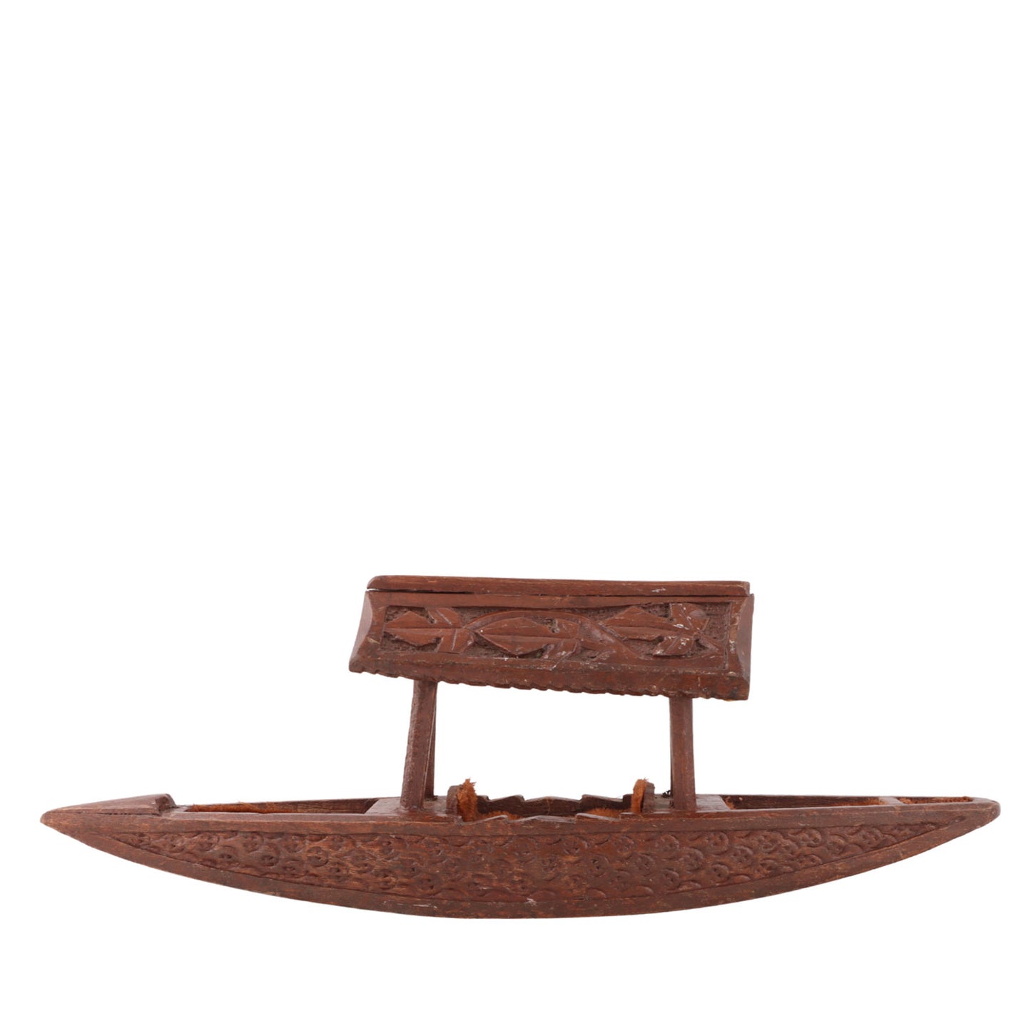 Handcrafted Walnut Wood Shikara (11 x 2 x 4.2 Inches)