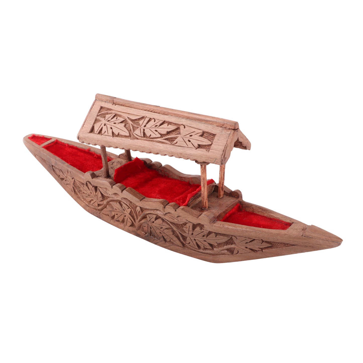 Handmade Walnut Wood Shikara (15 x 2.5 x 5 Inches)