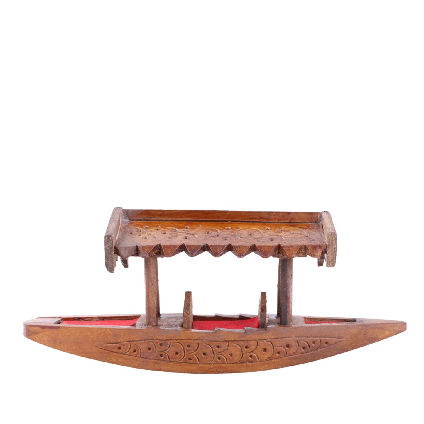 Handmade Walnut Wood Shikara (8 x 2 x 3.5 Inches)