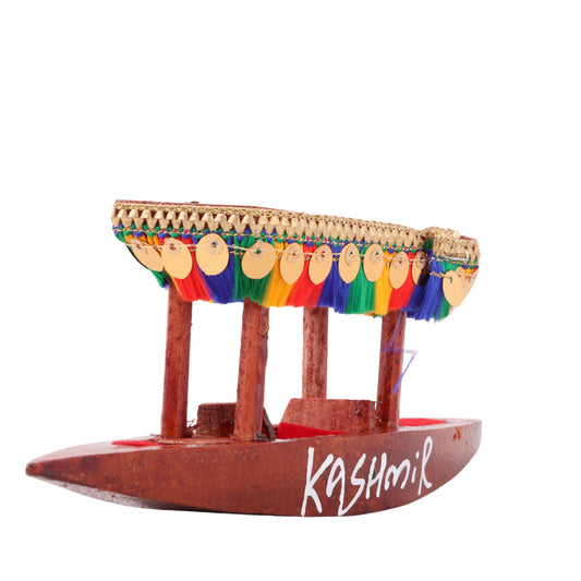 Handmade Walnut Wood Shikara (8 x 2 x 2.75 Inches)