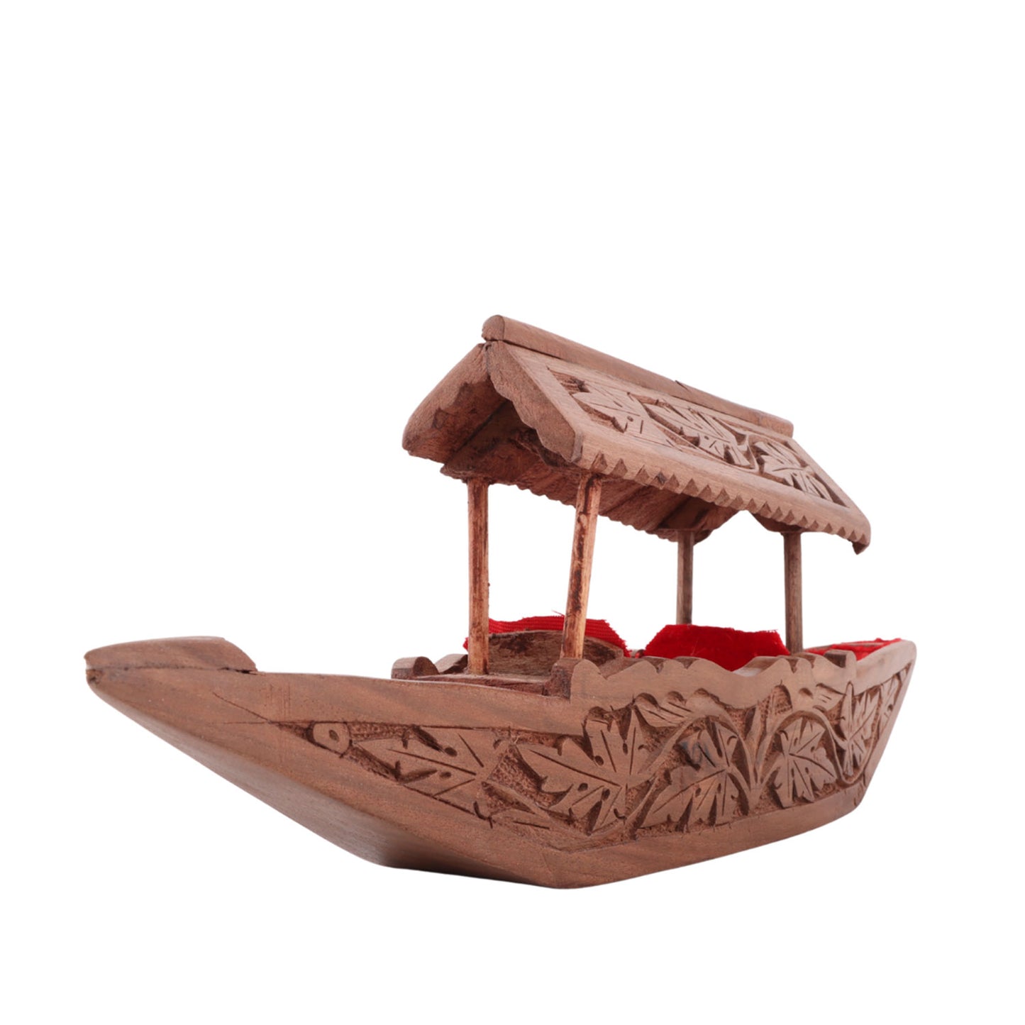 Handmade Walnut Wood Shikara (15 x 2.5 x 5 Inches)