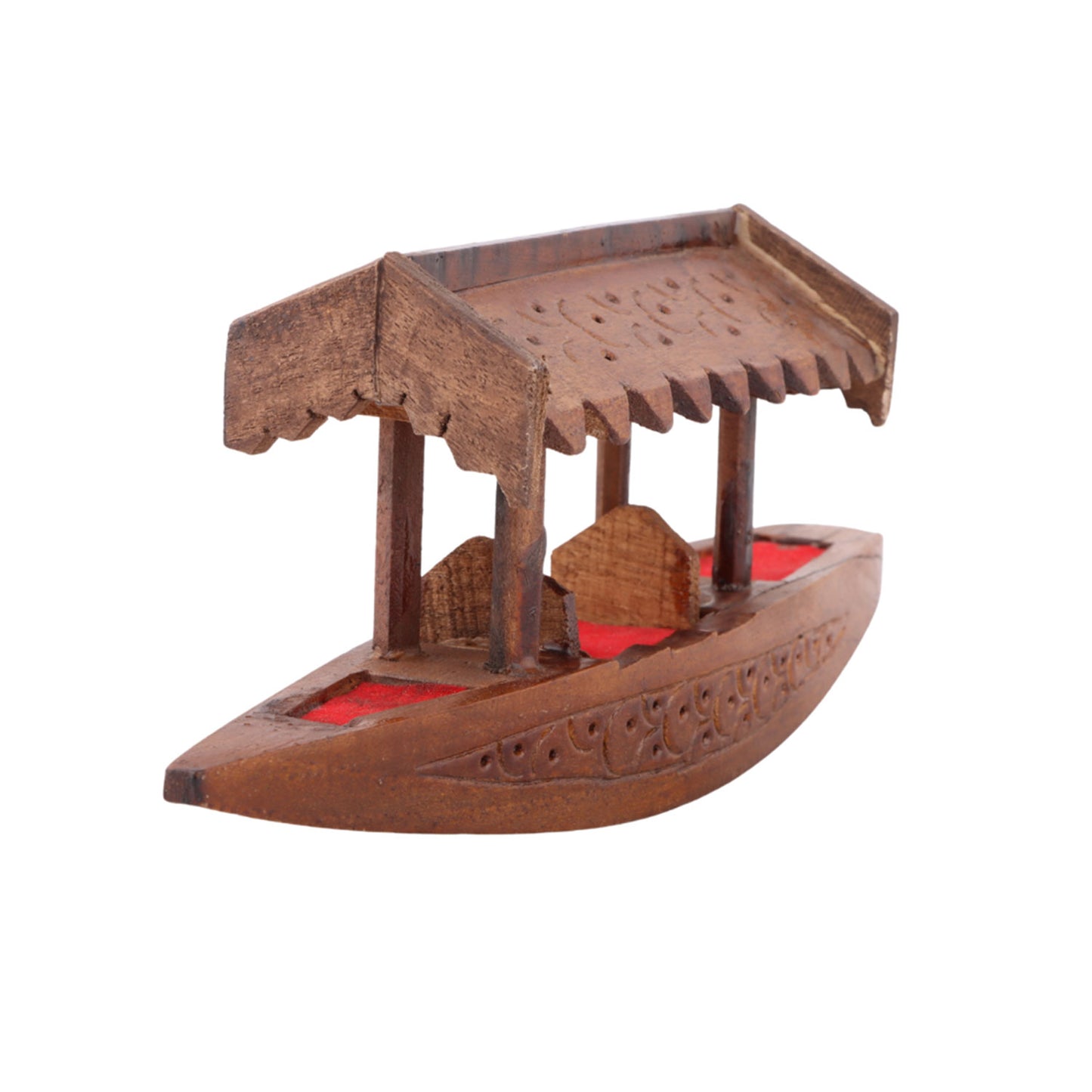 Handmade Walnut Wood Shikara (8 x 2 x 3.5 Inches)