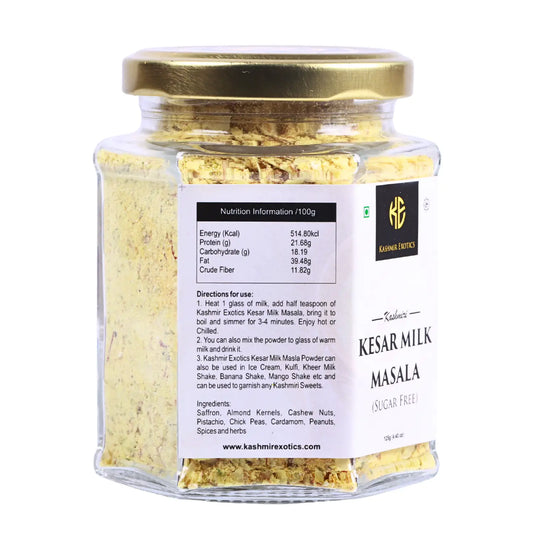 Kashmiri Kesar Milk Masala Sugar Free 125gm Kashmir Exotics