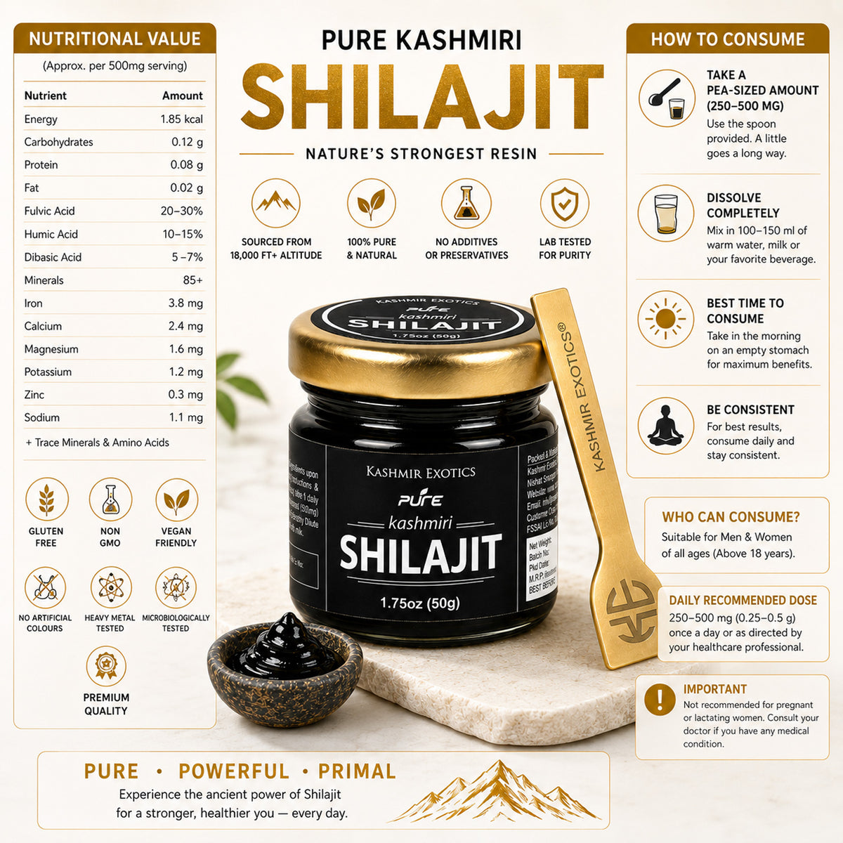 Pure Kashmiri Shilajit Semi Solid (50 g)