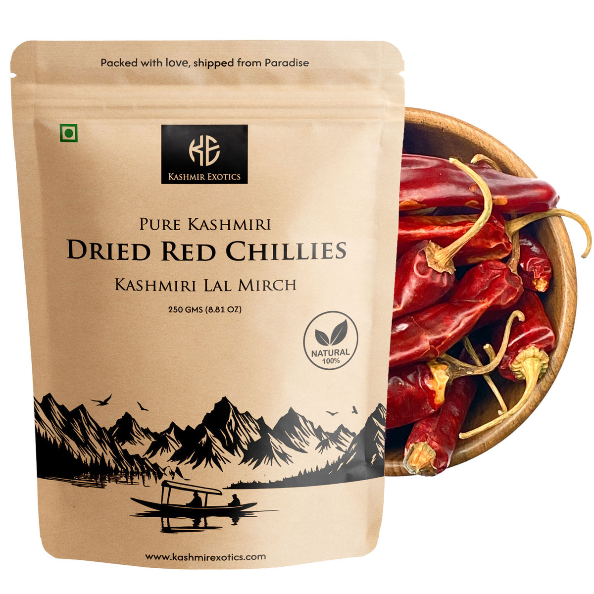 Kashmiri Dried Red Chillies (Kashmiri Lal Mirch) 250gm