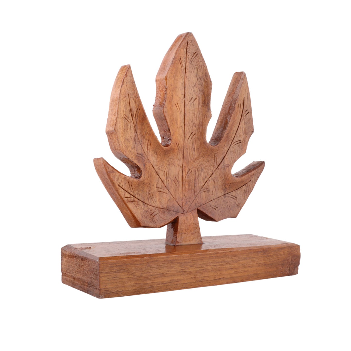Kashmiri Walnut Chinar Leaf Showpiece (6 x 2x 6.5 Inches)