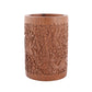 Kashmiri Walnut Hand-Carved Pen Stand (3 x 3 x 4 Inches)