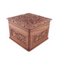 Kashmiri Walnut Wood Hand-Carved Sewing Organizer Box (7.5 x 7.5 x 5.5 Inches)