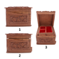 Kashmiri Walnut Wood Hand-Carved Sewing Organizer Box (7.5 x 7.5 x 5.5 Inches)