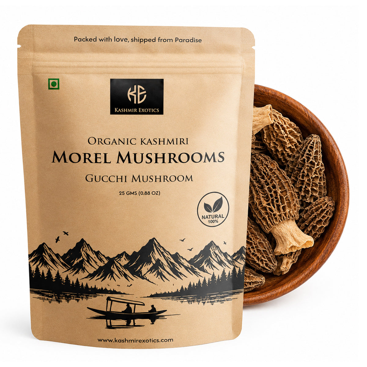 Organic Morel Mushrooms (Kashmiri Gucchi) 25gm
