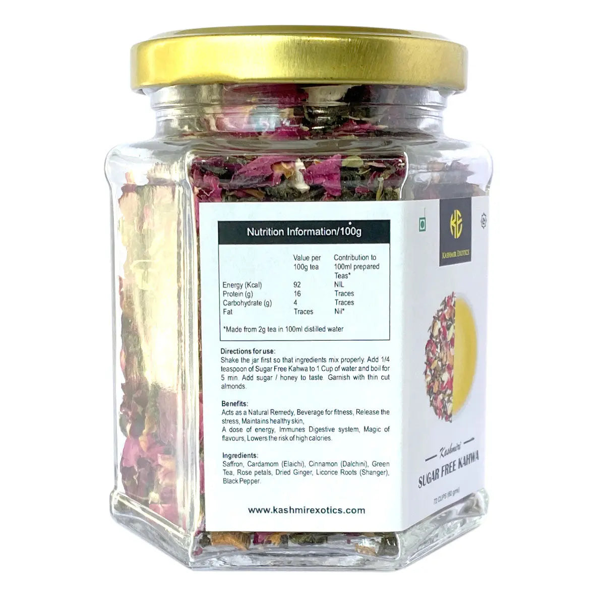 Sugar Free Kashmiri Kahwa 60gm (72 cups) Kashmir Exotics