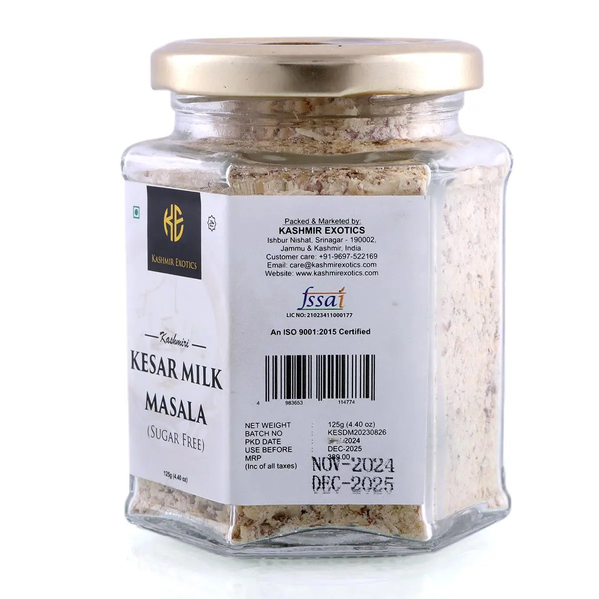 Kashmiri Kesar Milk Masala Sugar Free 125gm Kashmir Exotics