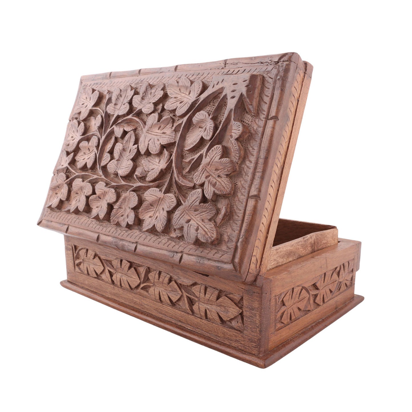 Handcrafted Kashmiri Wooden Jewelry & Gift Box (8 x 5.2 x 3 Inches)