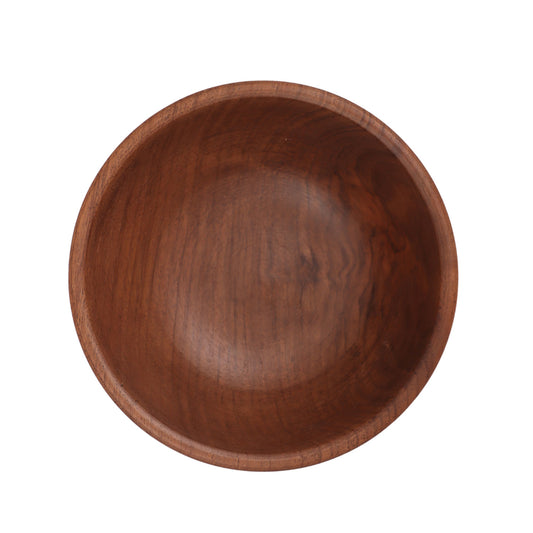 Handcrafted Walnut Round shaped Bowl (4.2 x 4.2 x 2.2 Inches)