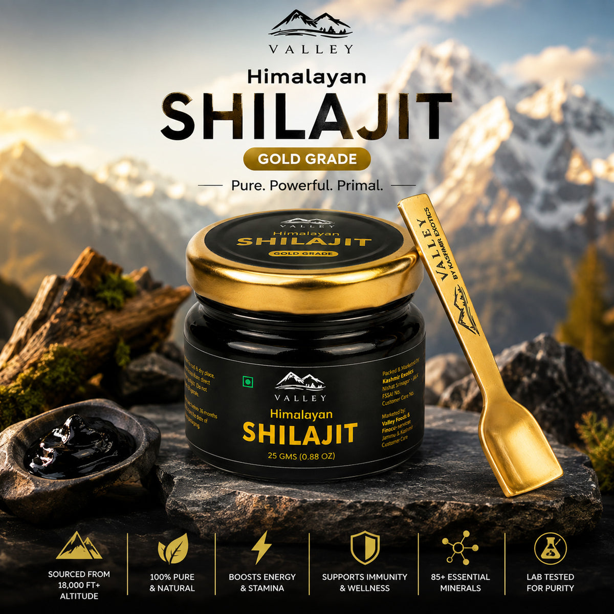 Valley Himalayan Shilajit 25gm Soft gel form