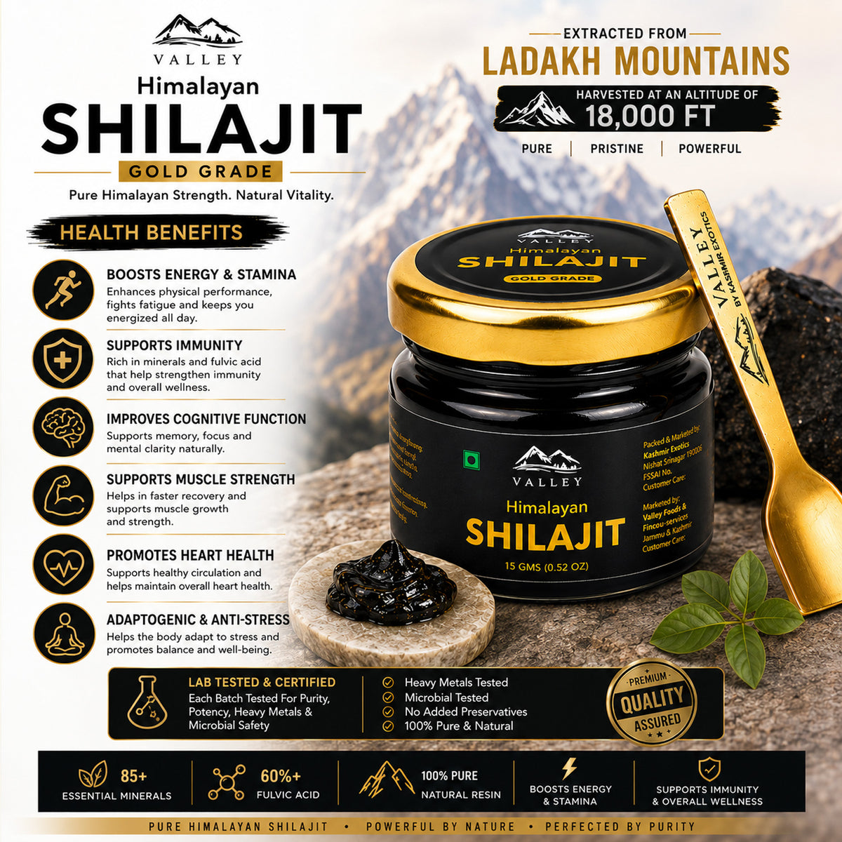 Valley Himalayan Shilajit 15gm Soft gel form
