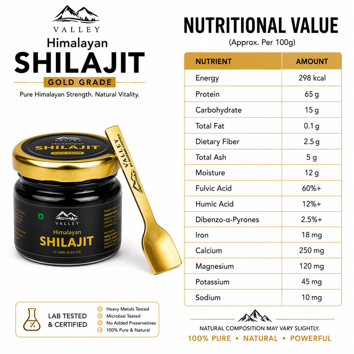 Valley Himalayan Shilajit 15gm Soft gel form