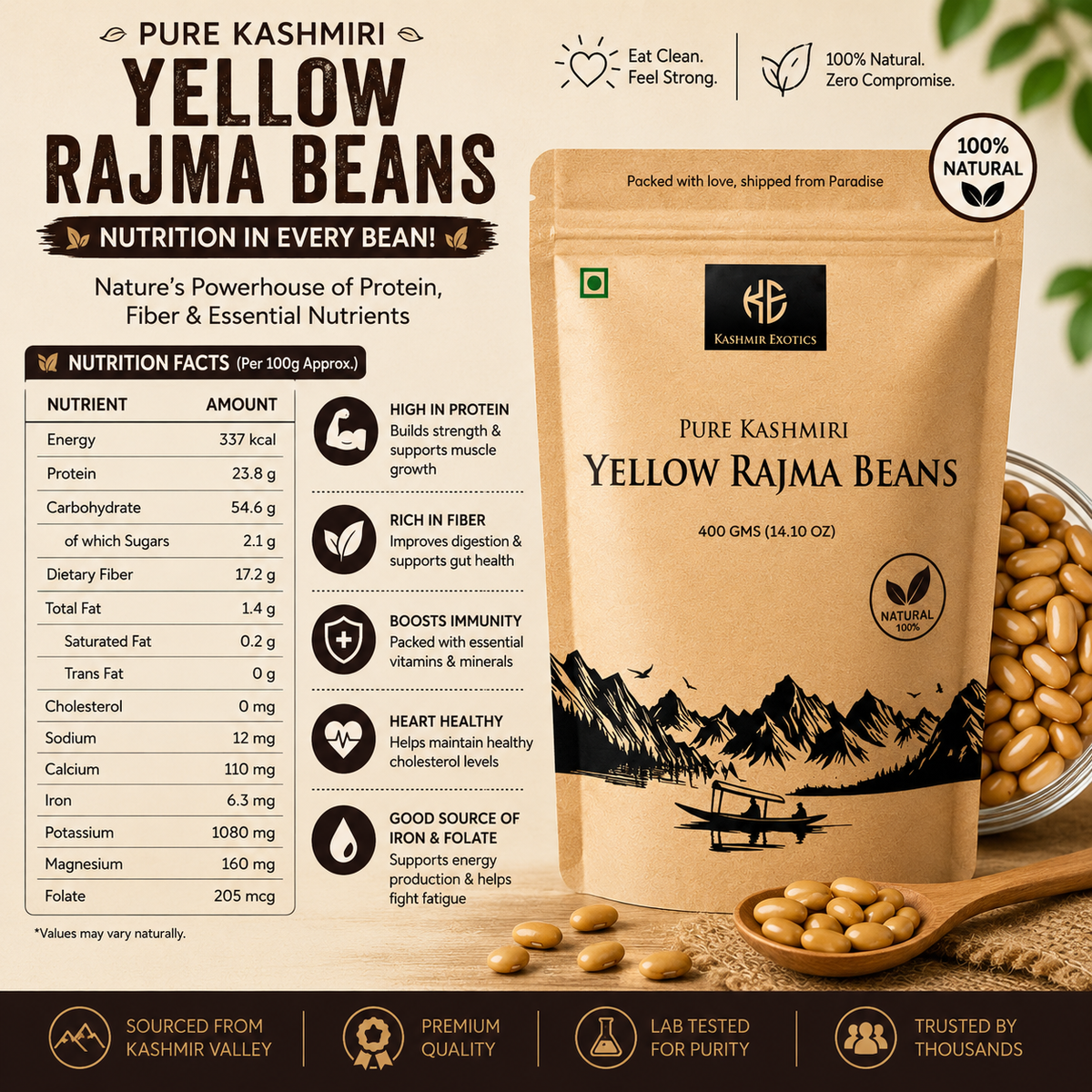 Kashmiri Yellow Rajma Beans