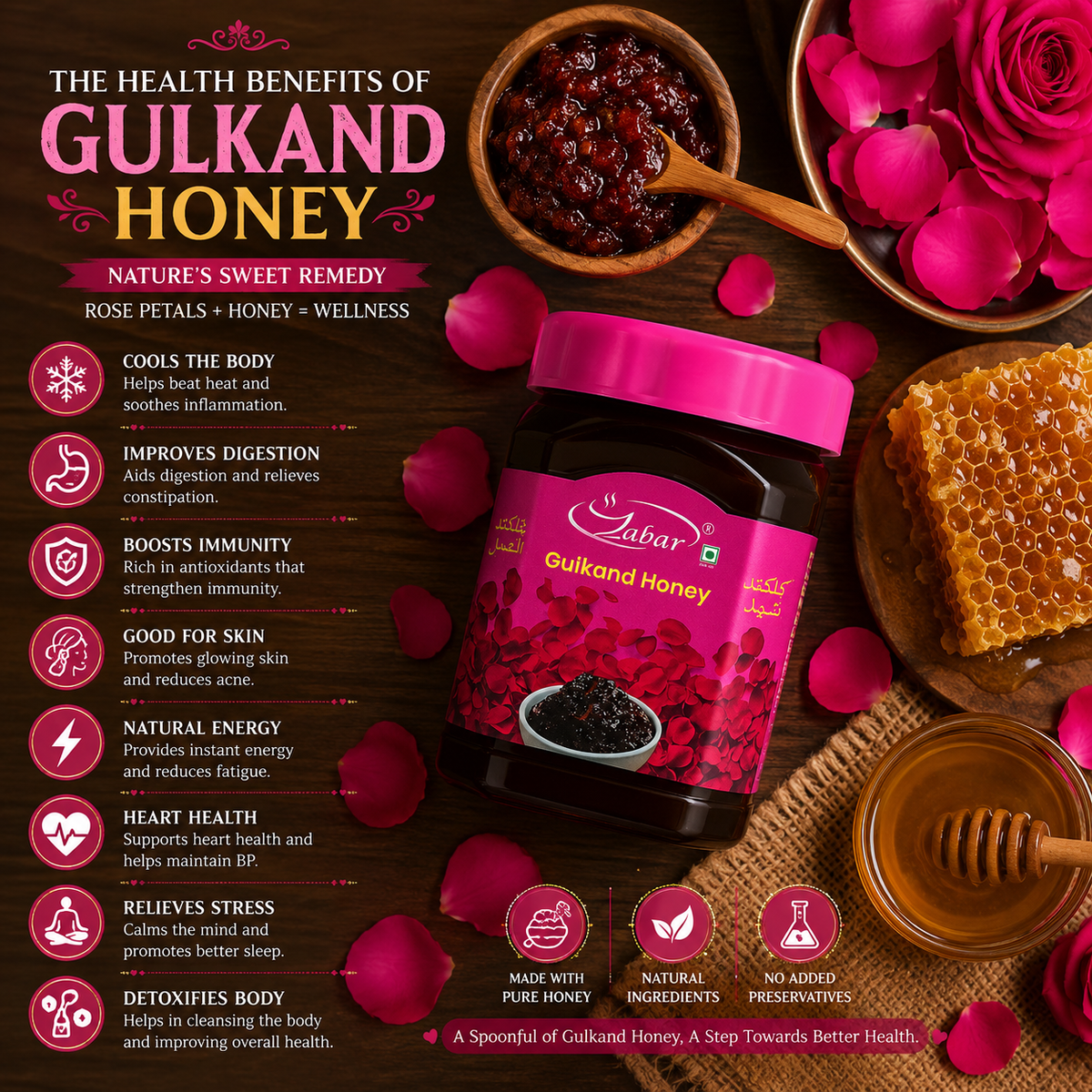 Zabar Gulkand Honey Jam 400gm