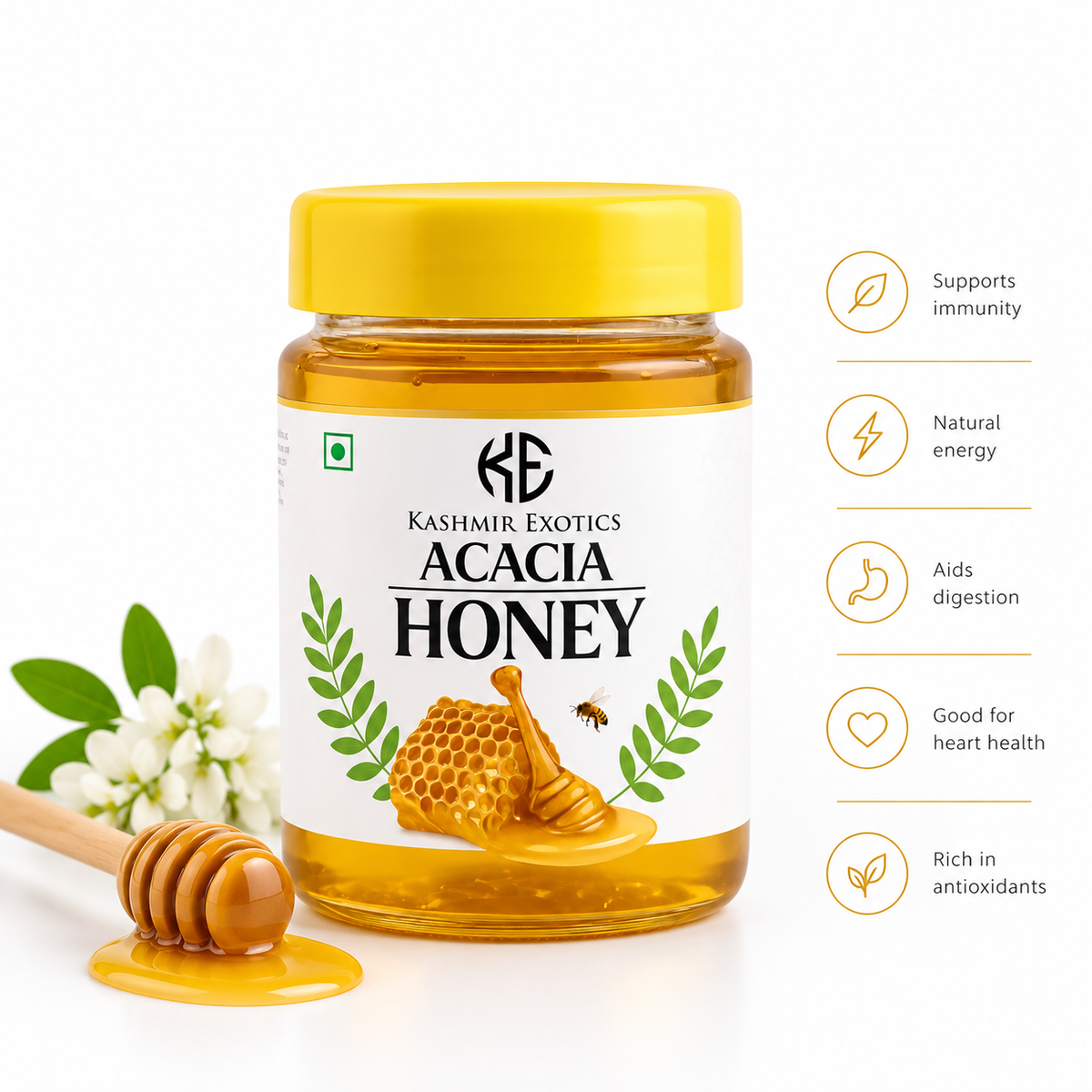 Pure Kashmiri Acacia Honey