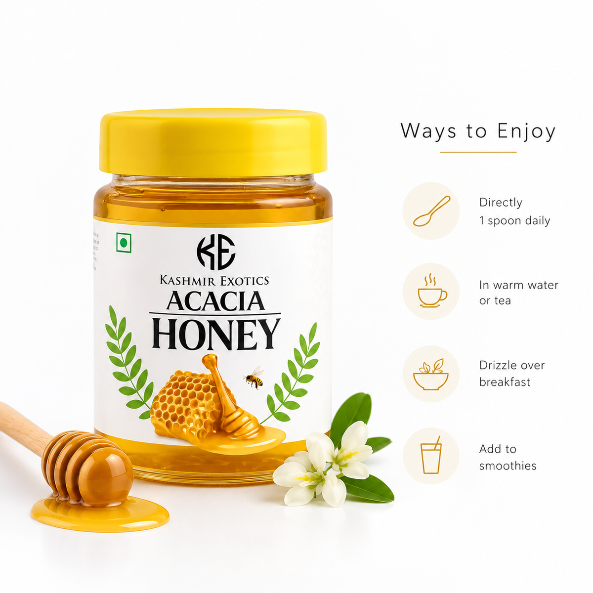 Pure Kashmiri Acacia Honey
