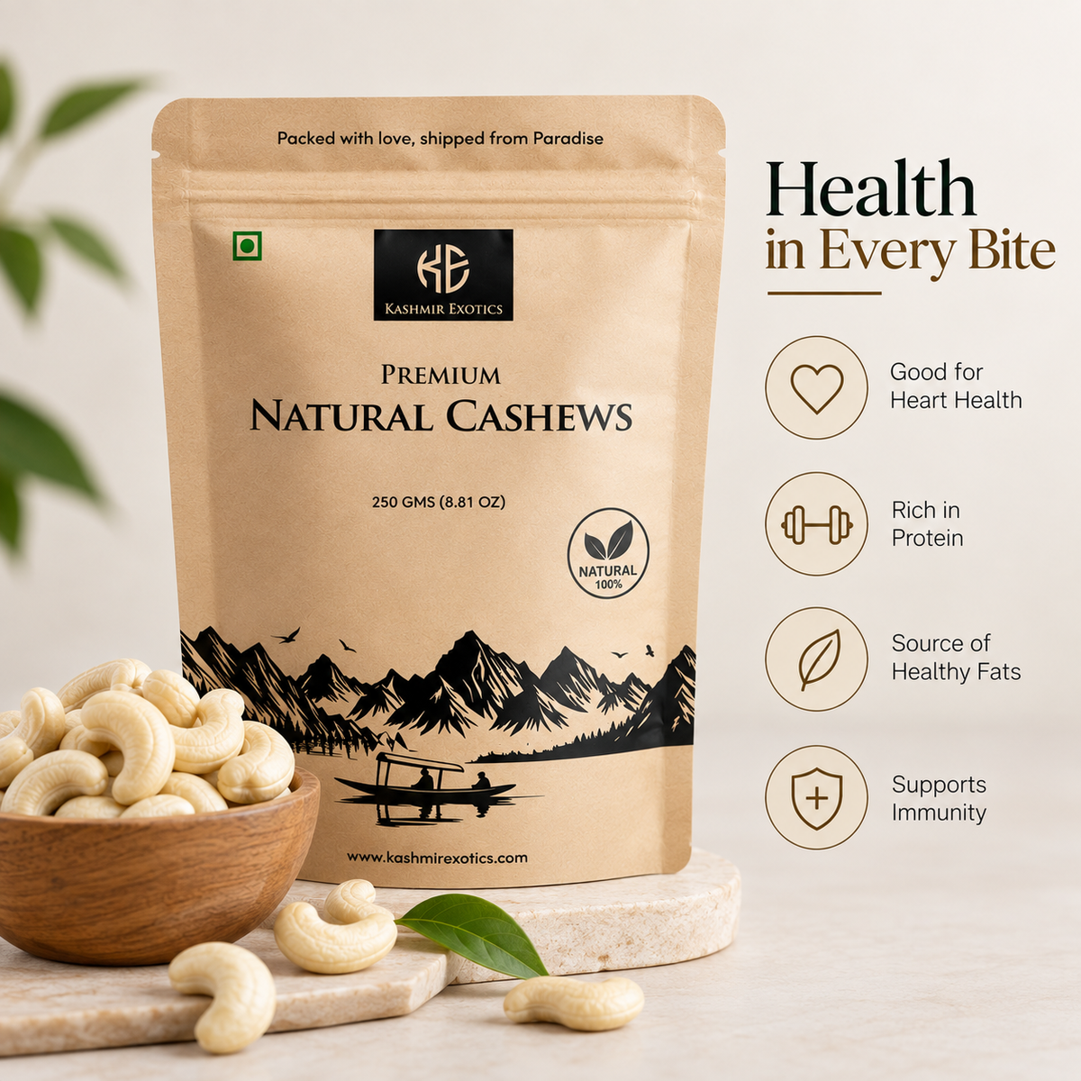 Pure Natural and Fresh Cashews