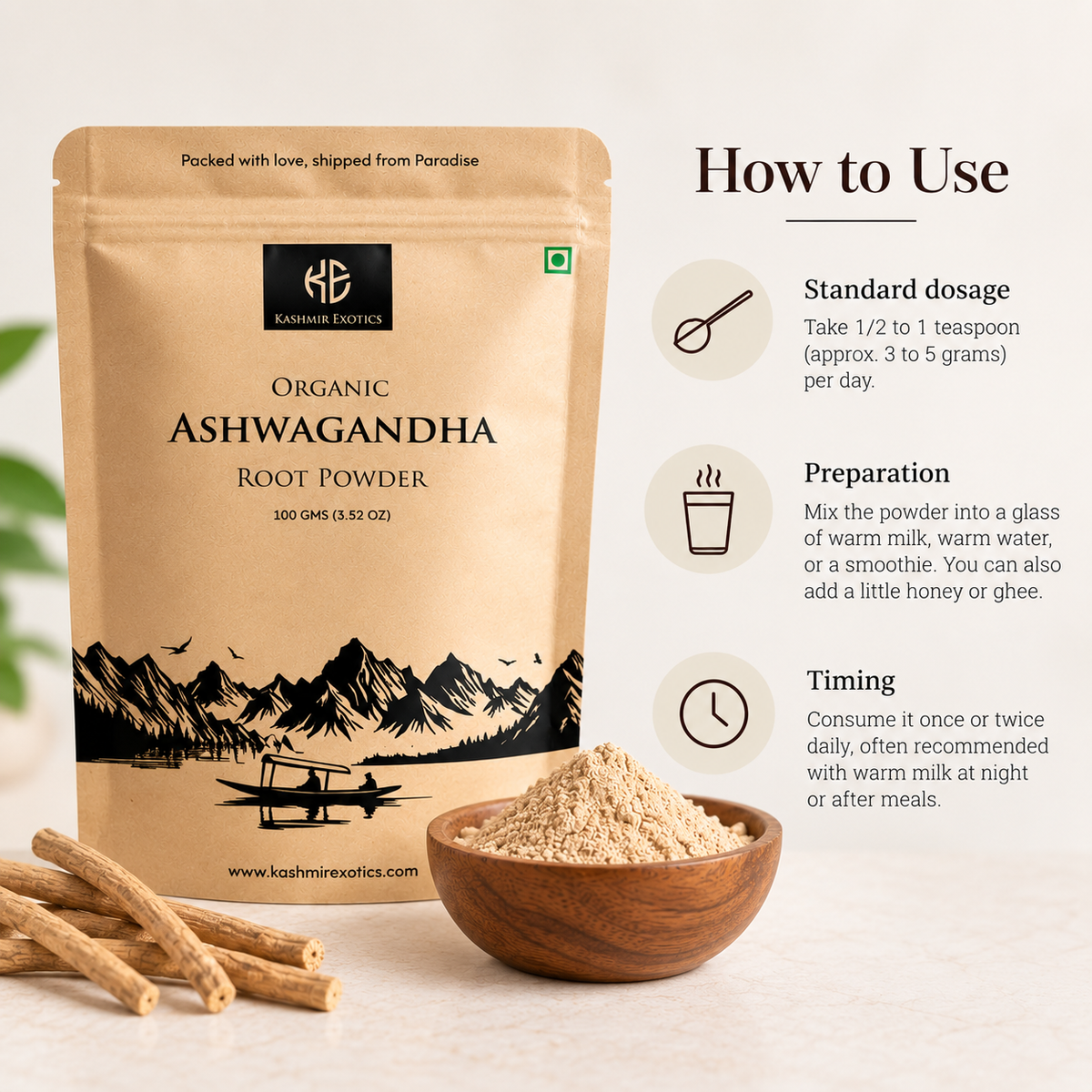 Ashwagandha Root Powder 100gm