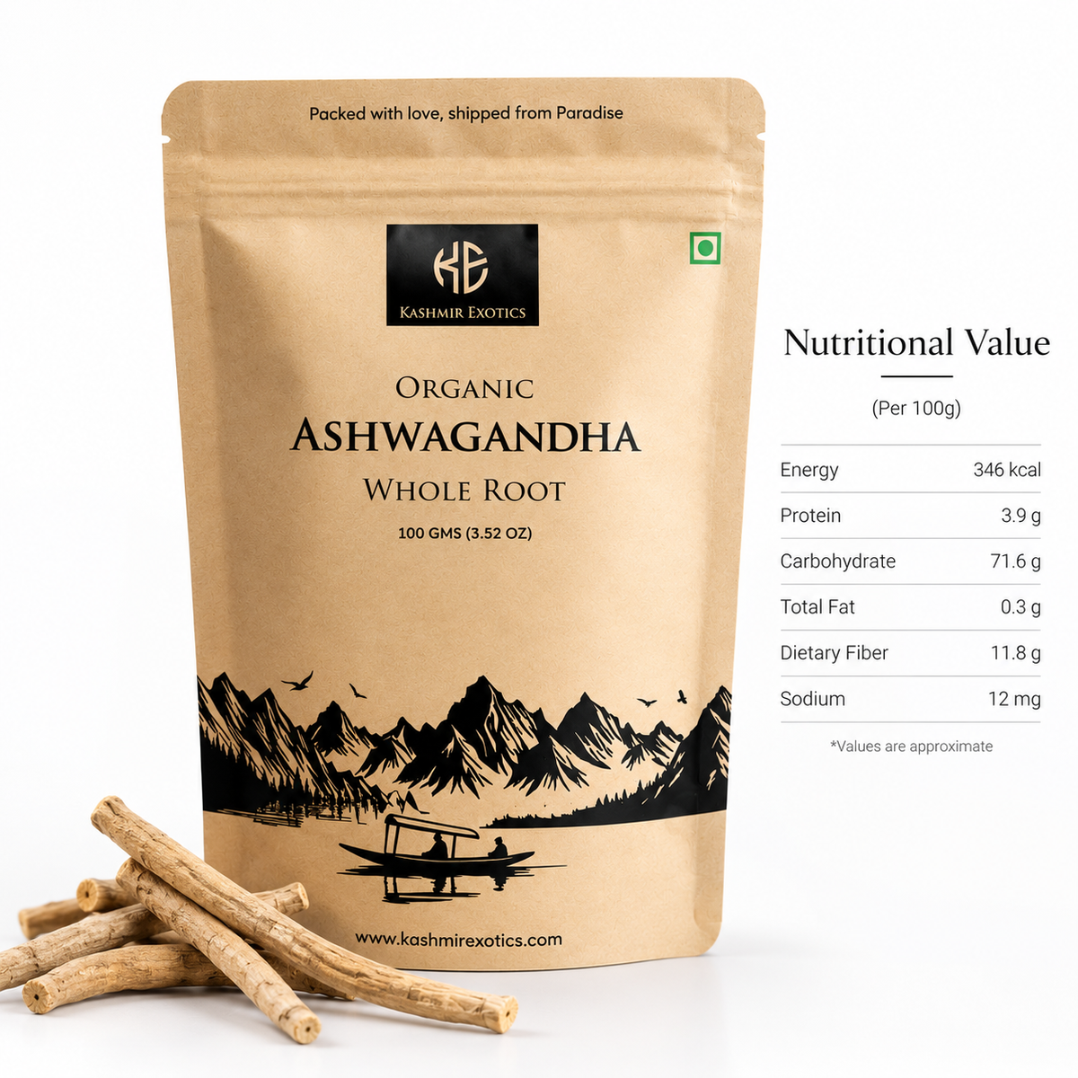 Ashwagandha Root Whole 100gm