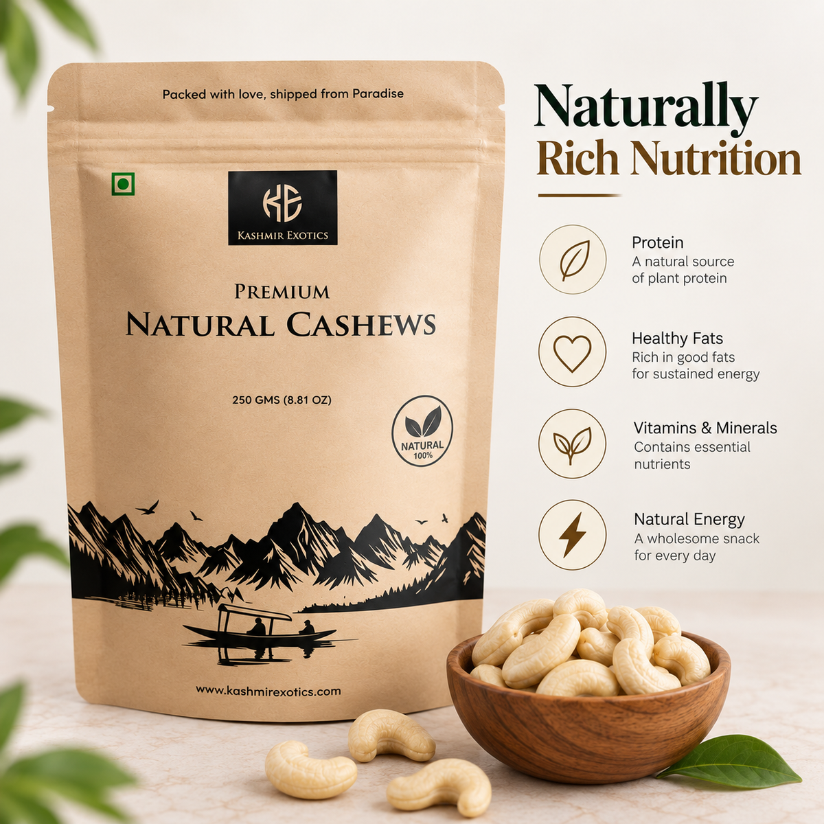 Pure Natural and Fresh Cashews