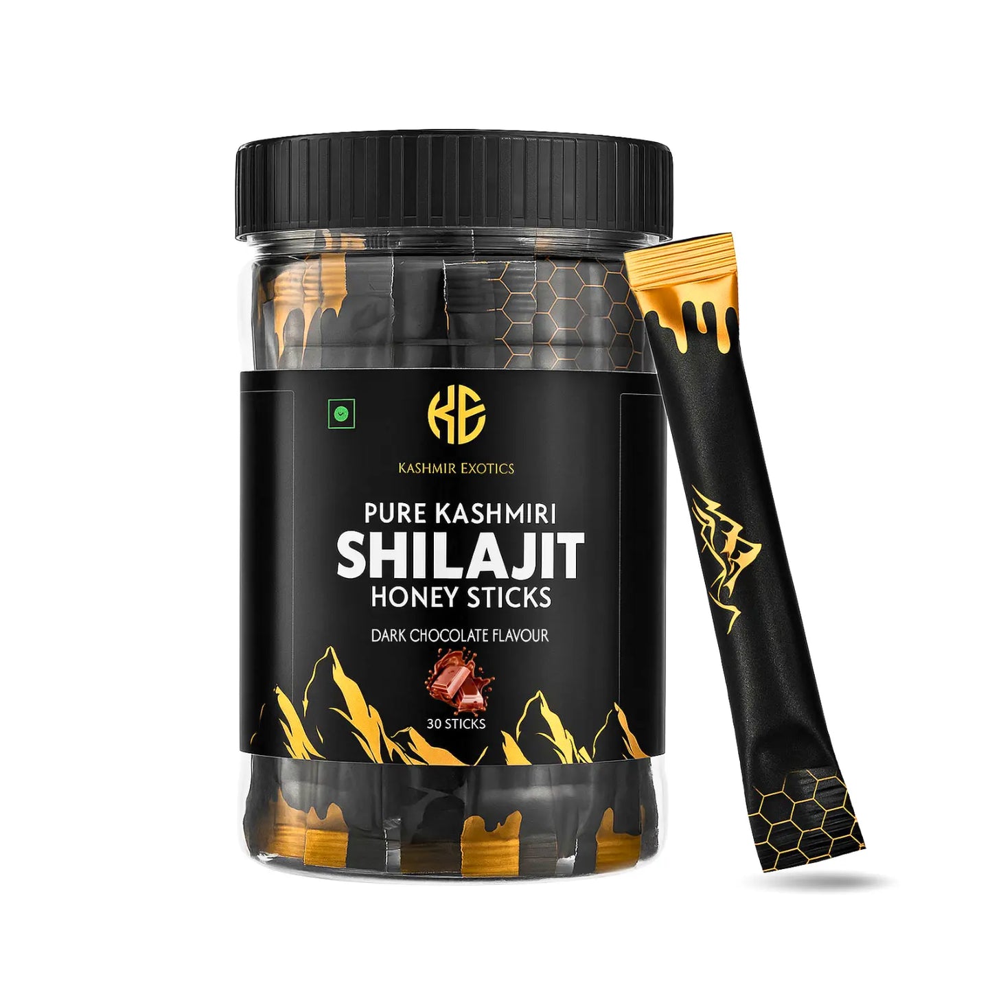Pure Kashmiri Shilajit Honey stick Chocolate flavour (30 sticks) Kashmir Exotics