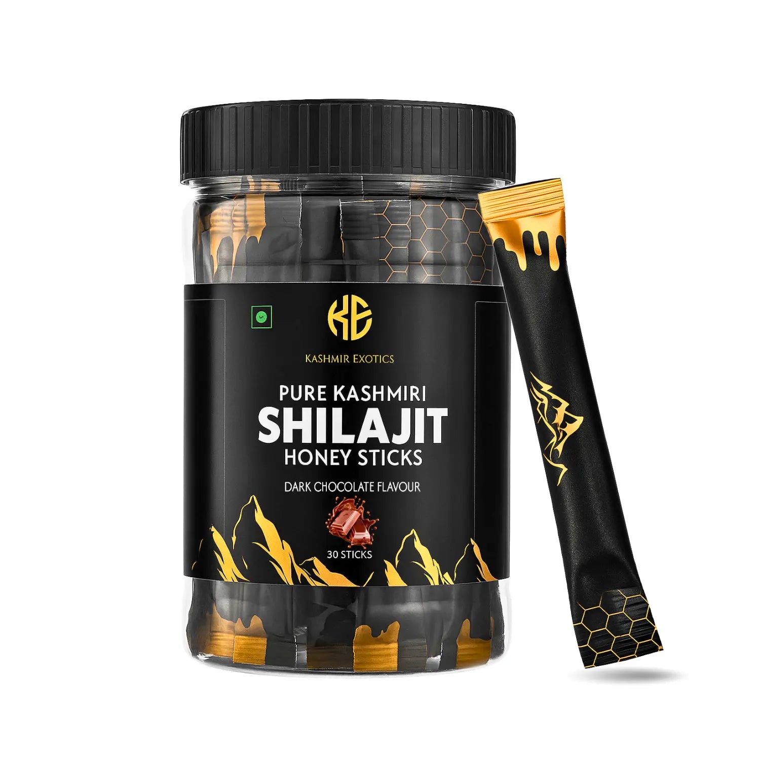 Pure Kashmiri Shilajit Honey stick Chocolate flavour (30 sticks) Kashmir Exotics