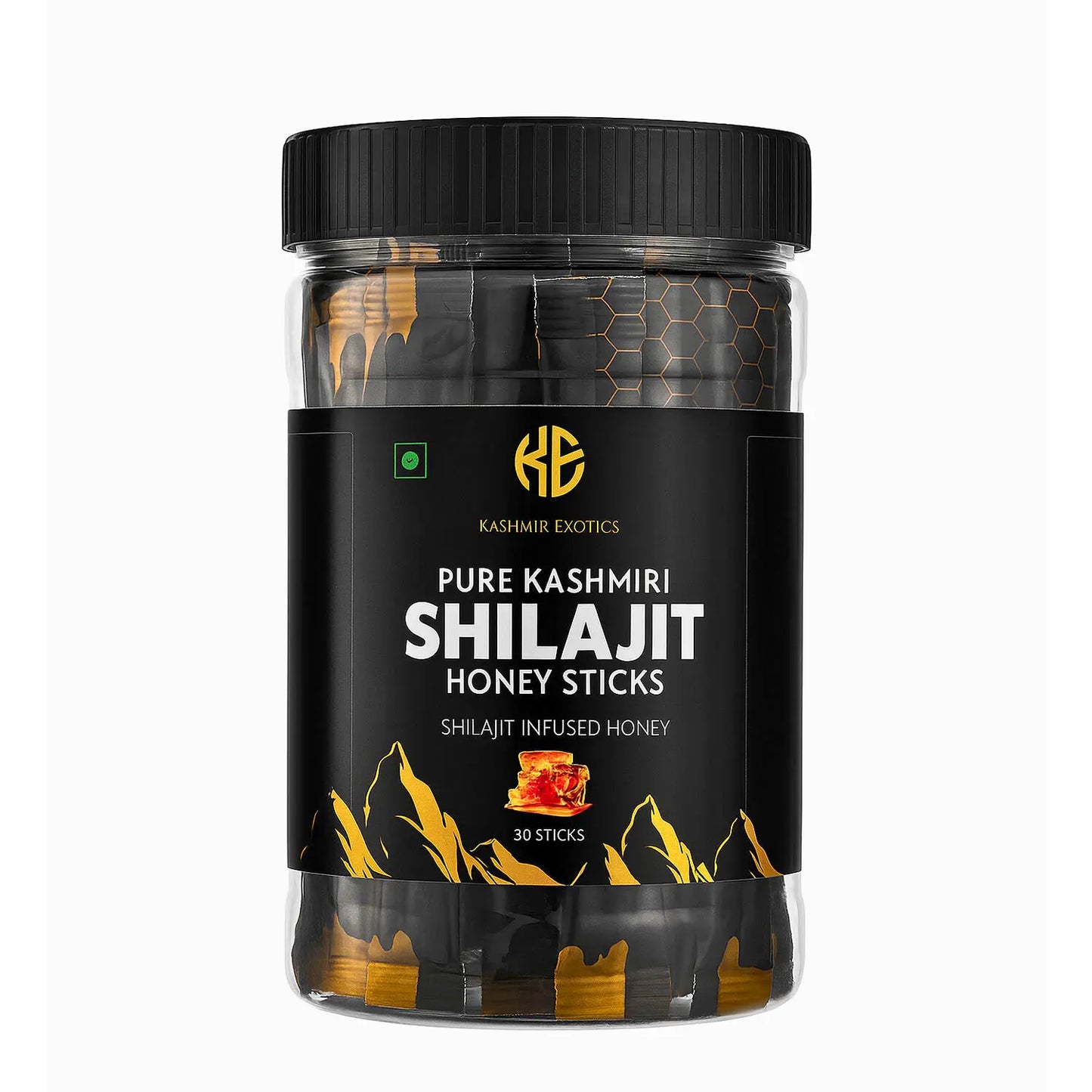 Pure Kashmiri Shilajit Honey Stick Classic Flavour (30 Sticks) Kashmir Exotics