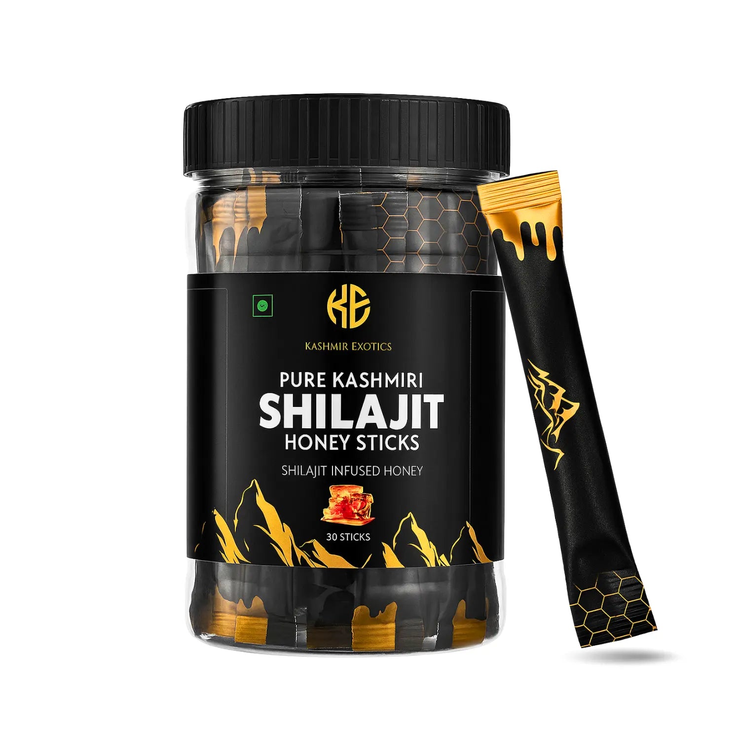Pure Kashmiri Shilajit Honey Stick Classic Flavour (30 Sticks) Kashmir Exotics